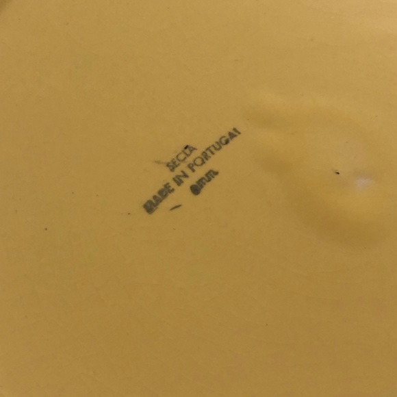 Vintage Secla Portugal Ceramic Pottery ‘Yellow Cabbage Leaf’ Platter - Picture 3 of 4